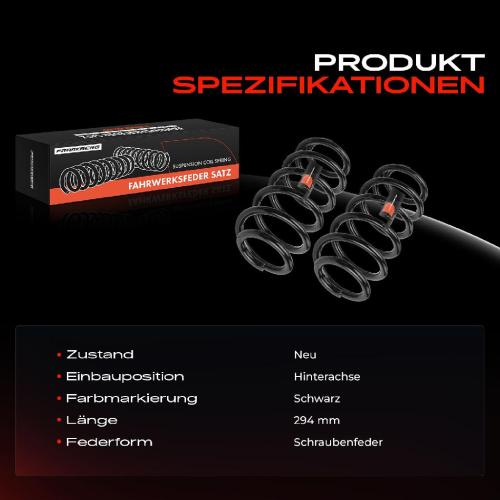 Frankberg 2x Fahrwerksfeder Hinterachse für Audi TT 8J3 TT Roadster 8J9 1.8L 2.0L 2006-2014 Bild Frankberg 2x Fahrwerksfeder Hinterachse für Audi TT 8J3 TT Roadster 8J9 1.8L 2.0L 2006-2014
