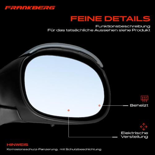 Frankberg 1x Außenspiegel Rechts für Peugeot 206 CC 2D 1.6L 2.0L 2000-2007 Bild Frankberg 1x Außenspiegel Rechts für Peugeot 206 CC 2D 1.6L 2.0L 2000-2007