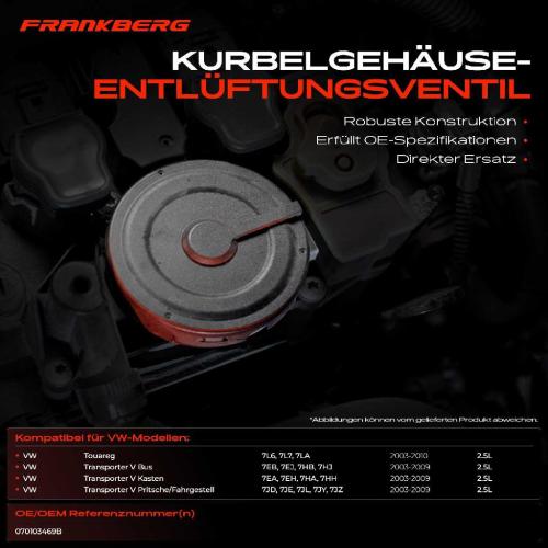 1x Ventil Kurbelgehäusentlüftung für VW T5 7EA 7EB 7JD Multivan V 7EF Touareg 7L6 Bild 1x Ventil Kurbelgehäusentlüftung für VW T5 7EA 7EB 7JD Multivan V 7EF Touareg 7L6