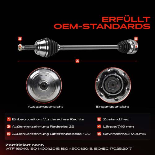 Frankberg 1x Antriebswelle Vorderachse Rechts für VW Golf I Cabriolet 155 Scirocco 53B 1.6L 1.8L 1983-1992 Bild Frankberg 1x Antriebswelle Vorderachse Rechts für VW Golf I Cabriolet 155 Scirocco 53B 1.6L 1.8L 1983-1992