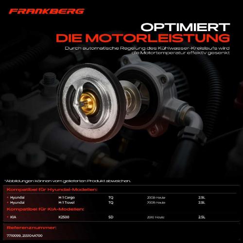 1x Thermostat Kühlmittel für Hyundai H-1 Cargo H-1 Travel KIA K2500 Bild 1x Thermostat Kühlmittel für Hyundai H-1 Cargo H-1 Travel KIA K2500