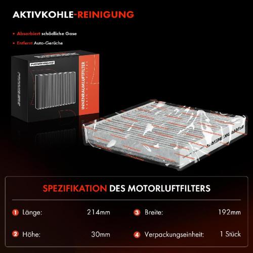 1x Innenraumfilter Aktivkohle für Jaguar F-Pace XF X260 Land Rover Range Rover IV L494 Bild 1x Innenraumfilter Aktivkohle für Jaguar F-Pace XF X260 Land Rover Range Rover IV L494