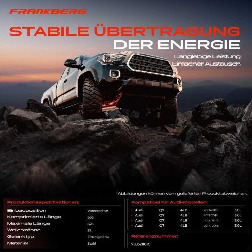 1x Kardanwelle Gelenkwelle Vorderachse für Audi Q7 4LB 3.0L 2007-2015 Bild 1x Kardanwelle Gelenkwelle Vorderachse für Audi Q7 4LB 3.0L 2007-2015