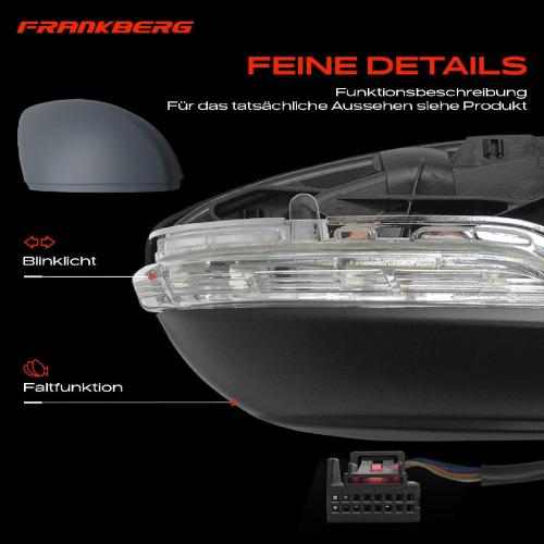 Frankberg 1x Außenspiegel Rechts für VW Passat Alltrack 362 365 2010-2014 Bild Frankberg 1x Außenspiegel Rechts für VW Passat Alltrack 362 365 2010-2014