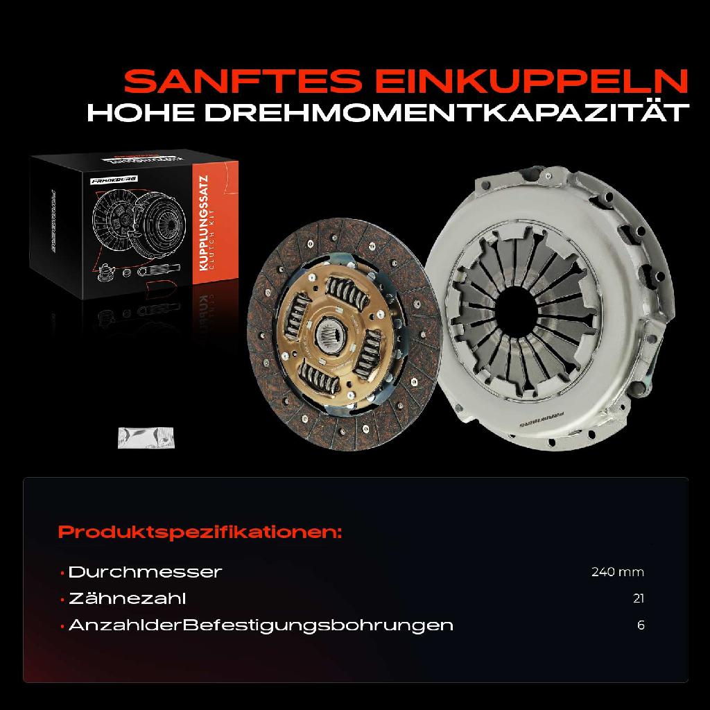 1x Kupplungssatz für Nissan Interstar Bus Kasten Pritsche/Fahrgestell Primastar Opel Movano Combi Renault