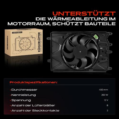 Frankberg 1x Motorkühller Einfachlüfter mit Kühlerlüfterrahmen Fiat Tipo Kombi/Schrägheck/Stufenheck 2015-2020 Bild Frankberg 1x Motorkühller Einfachlüfter mit Kühlerlüfterrahmen Fiat Tipo Kombi/Schrägheck/Stufenheck 2015-2020