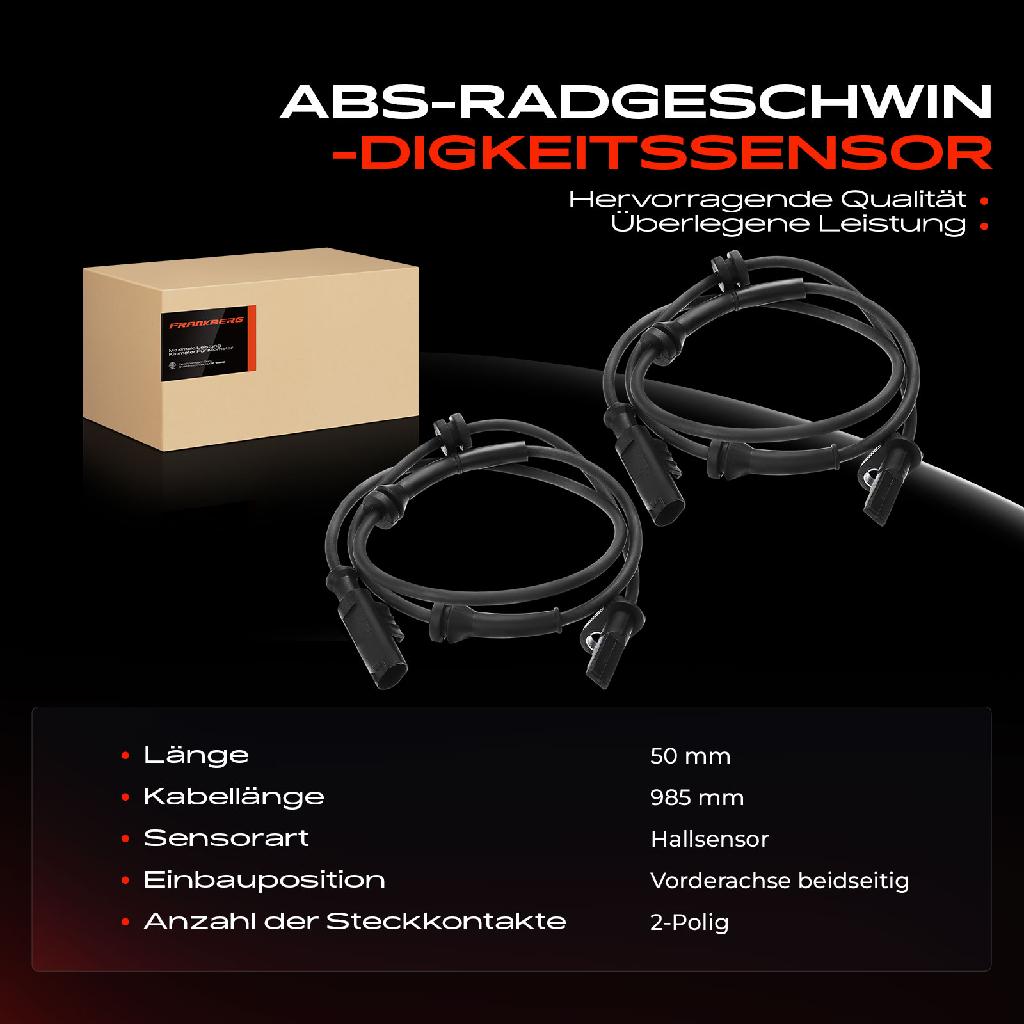 2x ABS Sensor Vorne für Alfa Romeo 159 Sportwagon Brera Spider 1.8L 1.9L 2.2L 2.4L 2005-2011