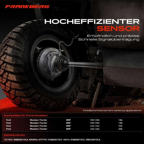 Frankberg 1x ABS Sensor Hinterachse beidseitig für Ford Mondeo I Turnier 1.6L 1.8L 2.0L 2.5L 1993-1996 Bild Frankberg 1x ABS Sensor Hinterachse beidseitig für Ford Mondeo I Turnier 1.6L 1.8L 2.0L 2.5L 1993-1996