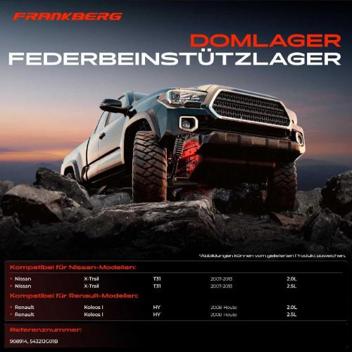 1x Domlager Federbeinstütz lager für Nissan X-Trail T31 SUV 2007-2013 Bild 1x Domlager Federbeinstütz lager für Nissan X-Trail T31 SUV 2007-2013