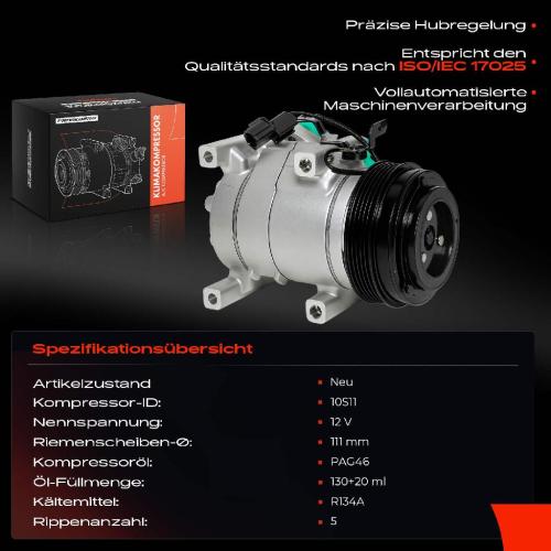 Frankberg 1x Klimakompressor für Hyundai i10 Stufenheck BA IA 1.0L 1.2L Bild Frankberg 1x Klimakompressor für Hyundai i10 Stufenheck BA IA 1.0L 1.2L