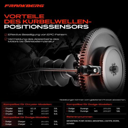1x Kurbelwellensensor Impulsgeber für Chrysler 300 Dodge Charger Durango Jeep RAM 1500 5.7L 6.4L Bild 1x Kurbelwellensensor Impulsgeber für Chrysler 300 Dodge Charger Durango Jeep RAM 1500 5.7L 6.4L
