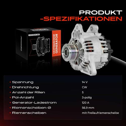 Frankberg 1x Lichtmaschine Generator für Hyundai i30 FD iX20 JC KIA Cee'D ED Venga YN Bild Frankberg 1x Lichtmaschine Generator für Hyundai i30 FD iX20 JC KIA Cee'D ED Venga YN