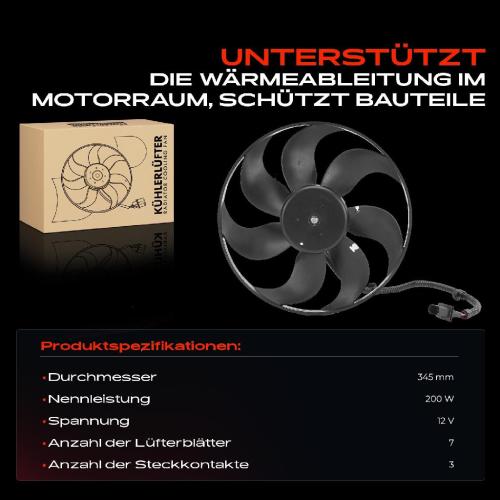 Frankberg 1x Motorkühller Einfachlüfter ohne Kühlerlüfterrahmen VW Golf 4 Polo Audi A3 TT Skoda Seat Bild Frankberg 1x Motorkühller Einfachlüfter ohne Kühlerlüfterrahmen VW Golf 4 Polo Audi A3 TT Skoda Seat