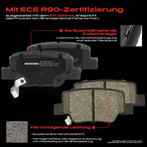 4x Bremsbeläge Hinterachse für Toyota Verso Van R2 1.6L 1.8L 2.0L 2.2L 2009-2018 Bild 4x Bremsbeläge Hinterachse für Toyota Verso Van R2 1.6L 1.8L 2.0L 2.2L 2009-2018