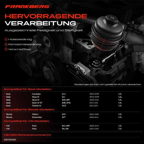 1x Ölfiltergehäuse für VW Polo 6R1 6C1 9A Seat Ibiza III Skoda Fabia II Bild 1x Ölfiltergehäuse für VW Polo 6R1 6C1 9A Seat Ibiza III Skoda Fabia II
