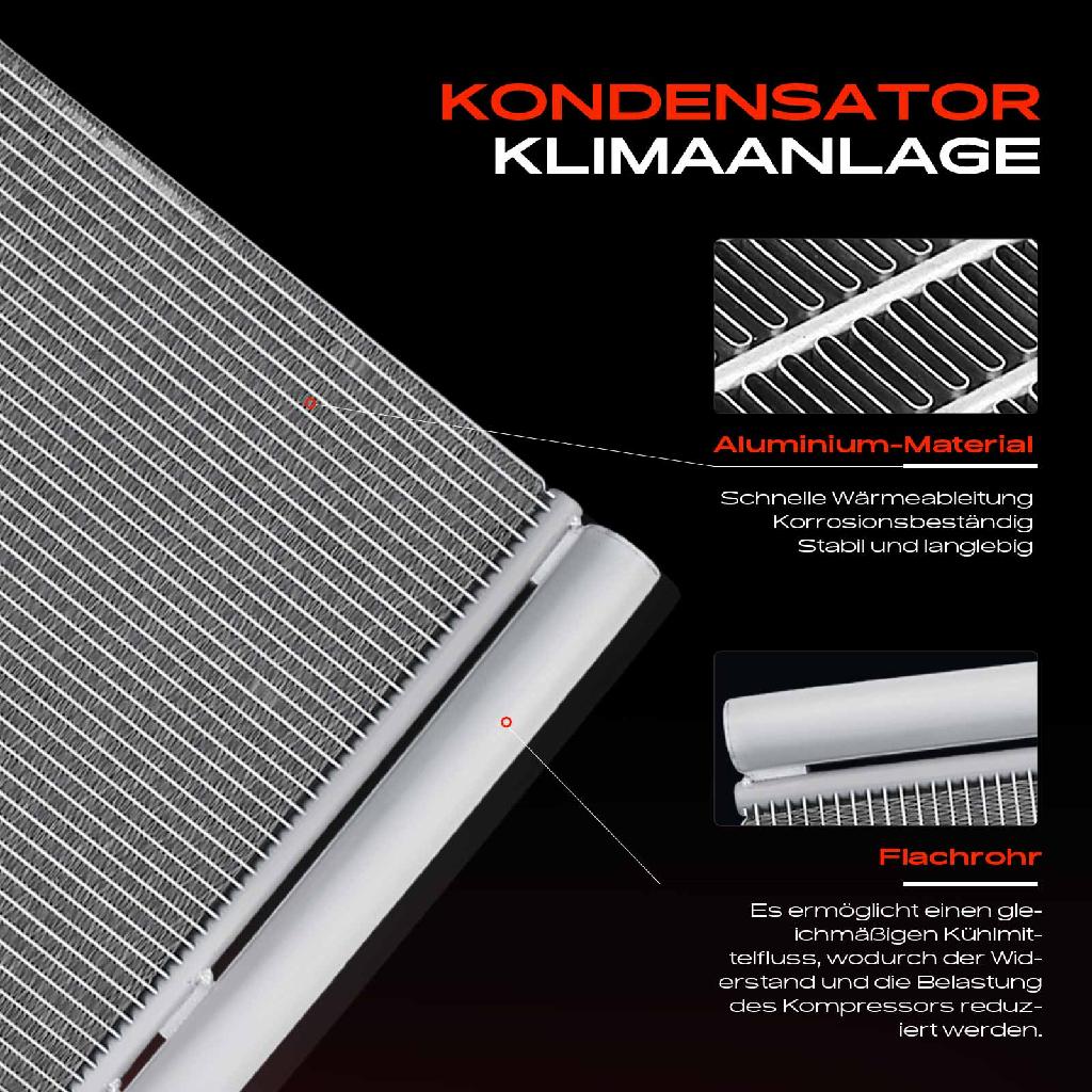 1x Kondensator Klimaanlage für BMW 5er E60 E61 6er E63 E64 7er E65 E66 E67 2.0L 6.0L