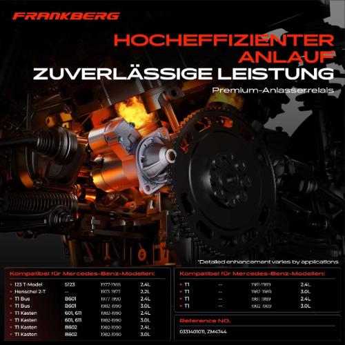 1x Magnetschalter Starter für Mercedes-Benz T1 B601 B602 S123 2.2L-3.0L Bild 1x Magnetschalter Starter für Mercedes-Benz T1 B601 B602 S123 2.2L-3.0L