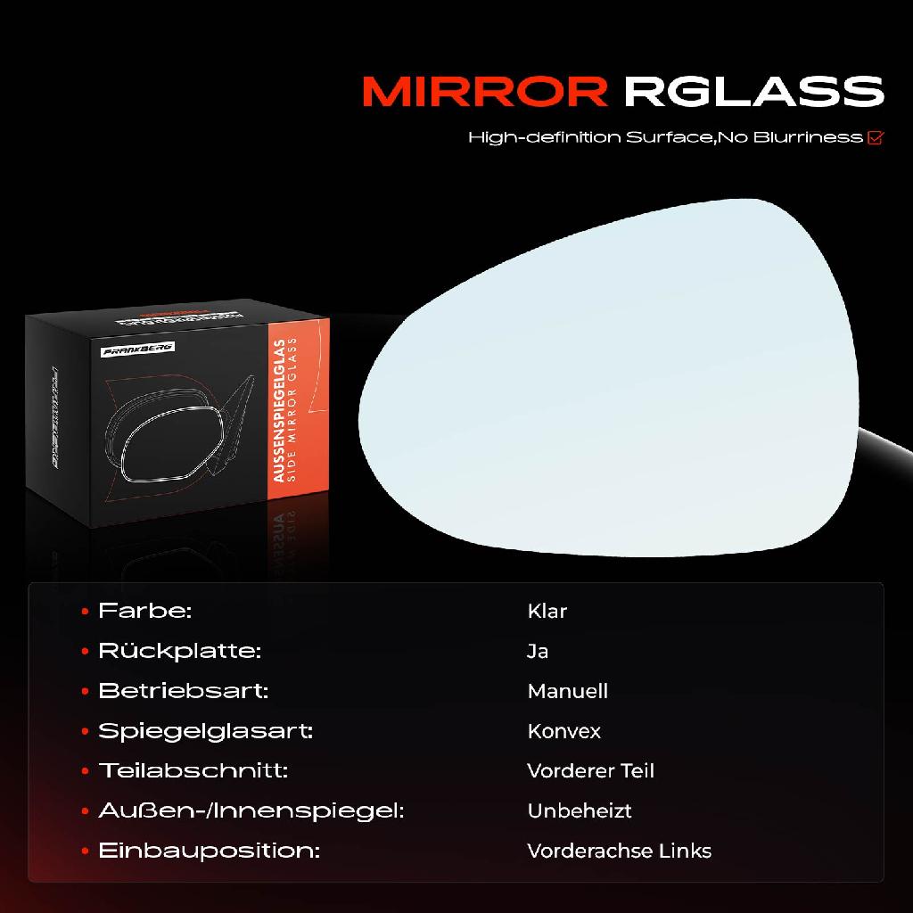 1x Spiegelglas Außenspiegel links für Seat Ibiza IV 6J5 6P1 Leon 1P1 Exeo ST