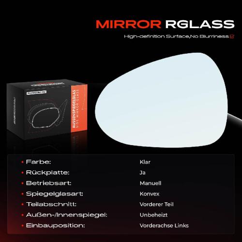 1x Spiegelglas Außenspiegel links für Seat Ibiza IV 6J5 6P1 Leon 1P1 Exeo ST Bild 1x Spiegelglas Außenspiegel links für Seat Ibiza IV 6J5 6P1 Leon 1P1 Exeo ST