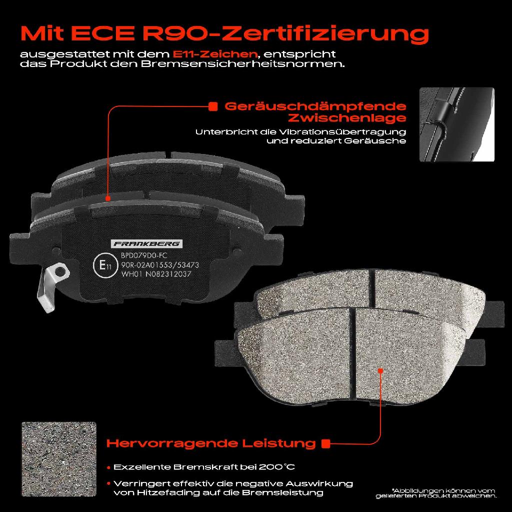 4x Bremsbeläge Vorderachse für Opel Corsa D Kasten/Schrägheck S07 1.2L 2006-2014