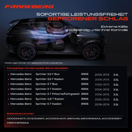 Frankberg 1x Klimakompressor für Mercedes-Benz Sprinter 3,5-T 3-T 4,6-T 5-T B906 3.5L 2006-2016 Bild Frankberg 1x Klimakompressor für Mercedes-Benz Sprinter 3,5-T 3-T 4,6-T 5-T B906 3.5L 2006-2016