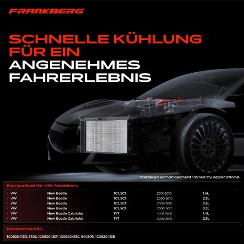 Frankberg 1x Kondensator Klimaanlage für VW New Beetle 1C1 New Beetle Cabriolet 1Y7 1.4L-3.2L Bild Frankberg 1x Kondensator Klimaanlage für VW New Beetle 1C1 New Beetle Cabriolet 1Y7 1.4L-3.2L