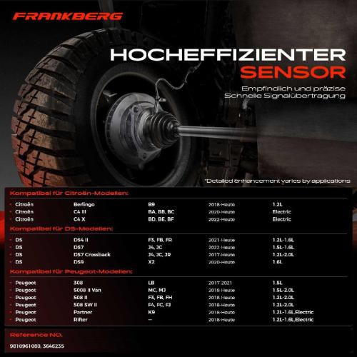 Frankberg 2x ABS Sensor Hinterachse beidseitig für Citroën Berlingo C4 Grand Picasso II III Van Spacetourer X Bild Frankberg 2x ABS Sensor Hinterachse beidseitig für Citroën Berlingo C4 Grand Picasso II III Van Spacetourer X