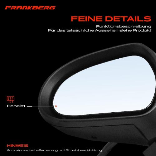 Frankberg 1x Außenspiegel Links für Peugeot 207 207 CC 207 SW WA WC WD WK 1.4L 1.6L 2006-2015 Bild Frankberg 1x Außenspiegel Links für Peugeot 207 207 CC 207 SW WA WC WD WK 1.4L 1.6L 2006-2015