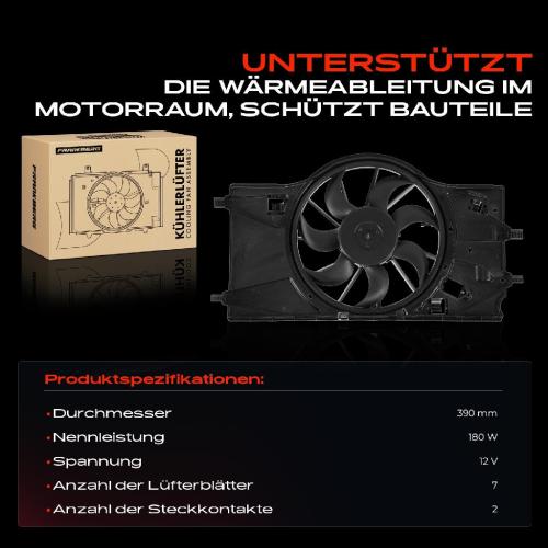 Frankberg 1x Motorkühller Einfachlüfter mit Kühlerlüfterrahmen Renault Laguna III BT0/1 KT0/1 2.0L Bild Frankberg 1x Motorkühller Einfachlüfter mit Kühlerlüfterrahmen Renault Laguna III BT0/1 KT0/1 2.0L