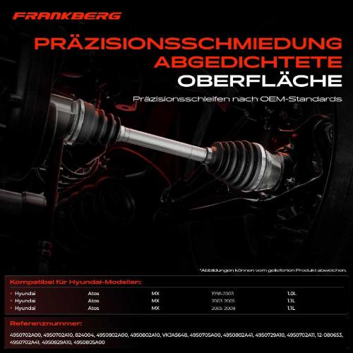 1x Antriebswelle Gelenksatz Vorderachse für Hyundai Atos MX Schrägheck 1997-2008 1.1L 1.0L Bild 1x Antriebswelle Gelenksatz Vorderachse für Hyundai Atos MX Schrägheck 1997-2008 1.1L 1.0L