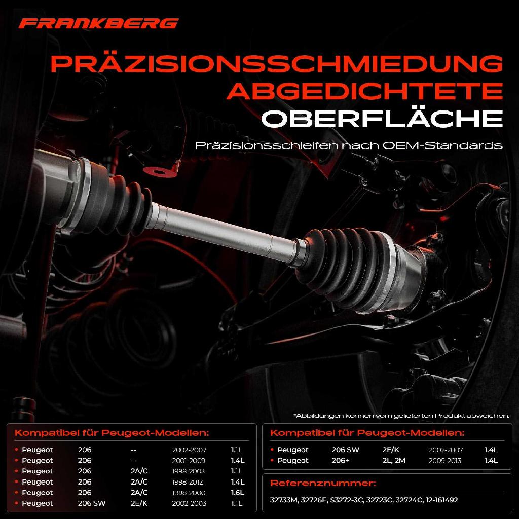 1x Antriebswelle Gelenksatz Vorderachse für Peugeot 206 SW 2E/K Schrägheck 2A/C