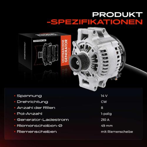 1x Lichtmaschine Generator für BMW F34 F30 F10 F07 F12 X4 F26 X6 E71 F16 3.0L Bild 1x Lichtmaschine Generator für BMW F34 F30 F10 F07 F12 X4 F26 X6 E71 F16 3.0L