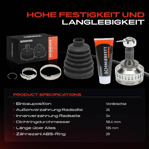 Frankberg 1x Antriebswelle Gelenksatz Vorderachse für Peugeot 306 Break Cabriolet 405 II 1.9L Bild Frankberg 1x Antriebswelle Gelenksatz Vorderachse für Peugeot 306 Break Cabriolet 405 II 1.9L