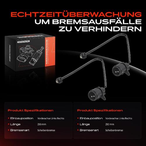2x Warnkontakt Bremsbelagverschleiß Vorderachse für Audi 100 A6 4A C4 4A2 4A5 V8 441 4C Bild 2x Warnkontakt Bremsbelagverschleiß Vorderachse für Audi 100 A6 4A C4 4A2 4A5 V8 441 4C