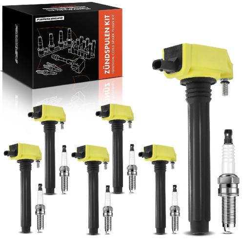 6x Zündspule Zündkerze für Dodge Challenger Coupe Durango WD Jeep Grand Cherokee IV WK WK2 Wrangler III JK Bild 6x Zündspule Zündkerze für Dodge Challenger Coupe Durango WD Jeep Grand Cherokee IV WK WK2 Wrangler III JK