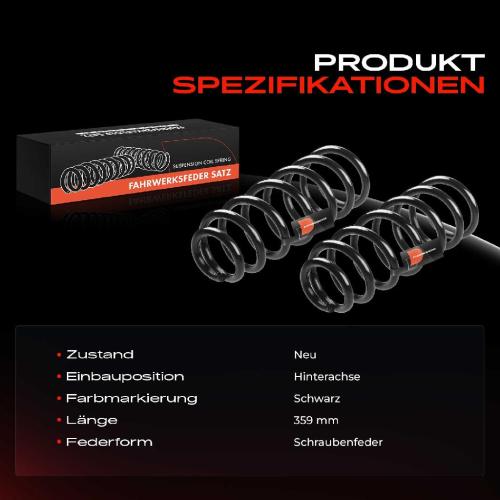 Frankberg 2x Fahrwerksfeder Hinterachse für Volvo V70 II P80 SW 2.5L 2.4L 2001-2007 Bild Frankberg 2x Fahrwerksfeder Hinterachse für Volvo V70 II P80 SW 2.5L 2.4L 2001-2007