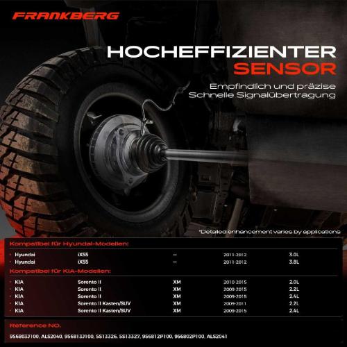 2x ABS Sensor Hinterachse beidseitig für Hyundai iX55 KIA Sorento II Kasten/SUV 3.0L 2009-2015 Bild 2x ABS Sensor Hinterachse beidseitig für Hyundai iX55 KIA Sorento II Kasten/SUV 3.0L 2009-2015