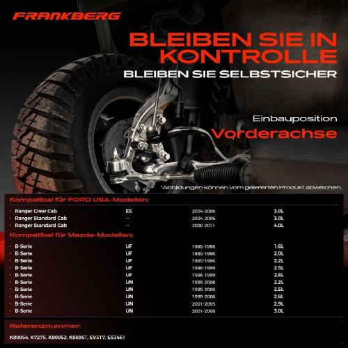 1x Querlenker Satz Vorderachse für FORD USA Ranger Crew Cab Pick-up Standard Mazda B-Serie 1985-2011 Bild 1x Querlenker Satz Vorderachse für FORD USA Ranger Crew Cab Pick-up Standard Mazda B-Serie 1985-2011