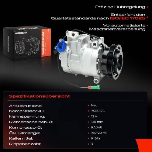 Frankberg 1x Klimakompressor für VW Passat 3B5 3B2 Audi A4 8D B5 A6 4B Skoda Bild Frankberg 1x Klimakompressor für VW Passat 3B5 3B2 Audi A4 8D B5 A6 4B Skoda