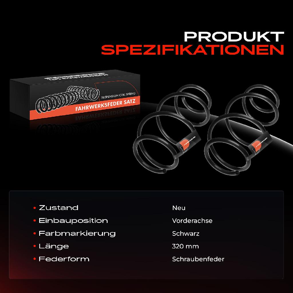 2x Fahrwerksfeder Vorderachse für BMW 2 F23 3 Gran Turismo F34 3er F30 F80 F31 Bj ab 2011