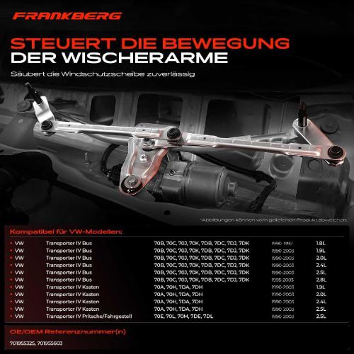 1x Wischergestänge Vorne für VW Transporter IV 70XA 70XB 70XD 70A Bild 1x Wischergestänge Vorne für VW Transporter IV 70XA 70XB 70XD 70A