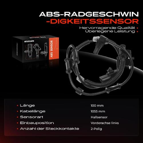 Frankberg 1x ABS Sensor Vorderachse links für Hyundai Accent III Stufenheck KIA Rio II 1.4L 1.5L 1.6L 2005-2011 Bild Frankberg 1x ABS Sensor Vorderachse links für Hyundai Accent III Stufenheck KIA Rio II 1.4L 1.5L 1.6L 2005-2011