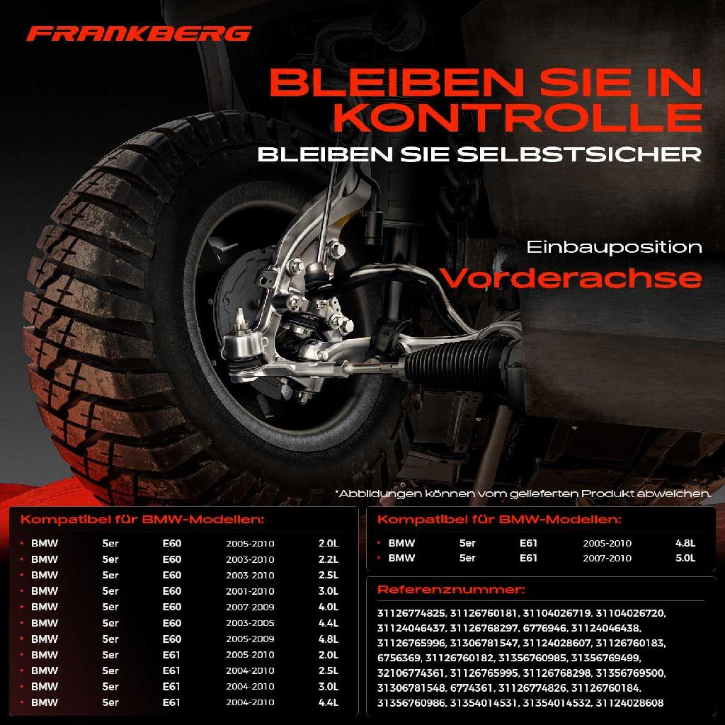 1x Querlenker Satz Vorderachse für BMW 5er Touring E60 E61 2.0L 2.2L 2.5L 3.0L 4.0L 4.4L 2001-2010