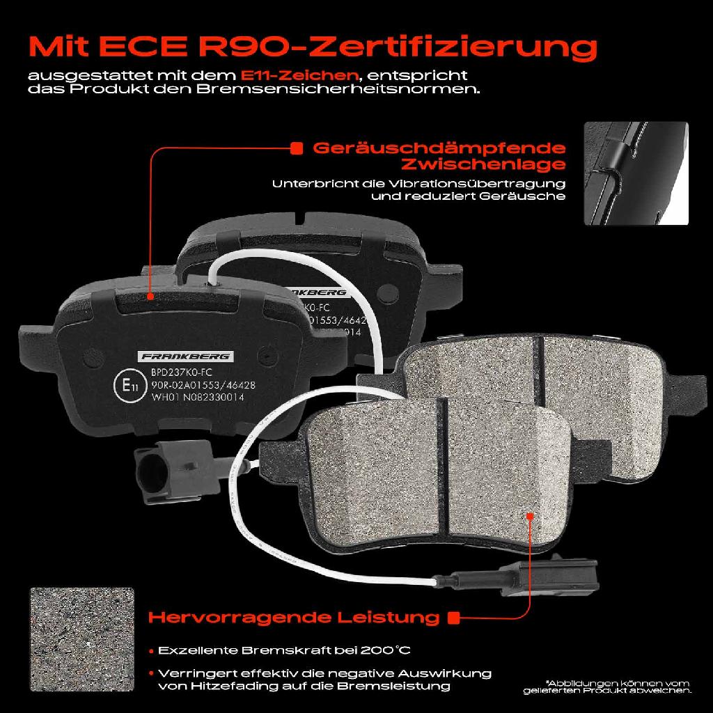 4x Bremsbeläge Hinterachse für Alfa Romeo Giulietta Kasten/Schrägheck 940 2010-2020