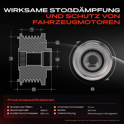 1x Generatorfreilauf Lichtmaschine für Opel Corsa D S07 Meriva B S10 1.0L 1.2L 1.4L Bild 1x Generatorfreilauf Lichtmaschine für Opel Corsa D S07 Meriva B S10 1.0L 1.2L 1.4L