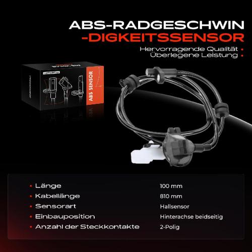 Frankberg 1x ABS Sensor Hinterachse beidseitig für Mazda 2 DE DH 1.4L 1.5L 1.6L 2007-2014 Bild Frankberg 1x ABS Sensor Hinterachse beidseitig für Mazda 2 DE DH 1.4L 1.5L 1.6L 2007-2014