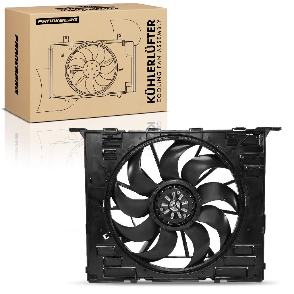 Frankberg 1x Motorkühller Einfachlüfter mit Kühlerlüfterrahmen BMW F90 G30 G31 G32 520 530 G11 G12 730i Li