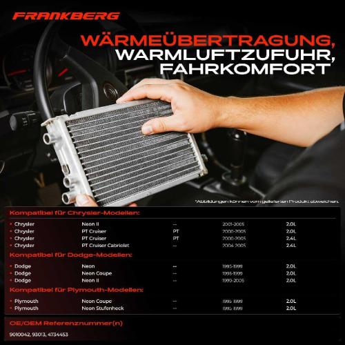 1x Wärmetauscher Innenraumheizung für Chrysler Neon II PT Cruiser Dodge 2.0L 2.4L Bild 1x Wärmetauscher Innenraumheizung für Chrysler Neon II PT Cruiser Dodge 2.0L 2.4L