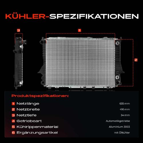 Frankberg 1x Kühler Wasserkühler Motorkühler für Audi A6 Avant 4A2 100 Avant 4A5 1990-1997 Bild Frankberg 1x Kühler Wasserkühler Motorkühler für Audi A6 Avant 4A2 100 Avant 4A5 1990-1997