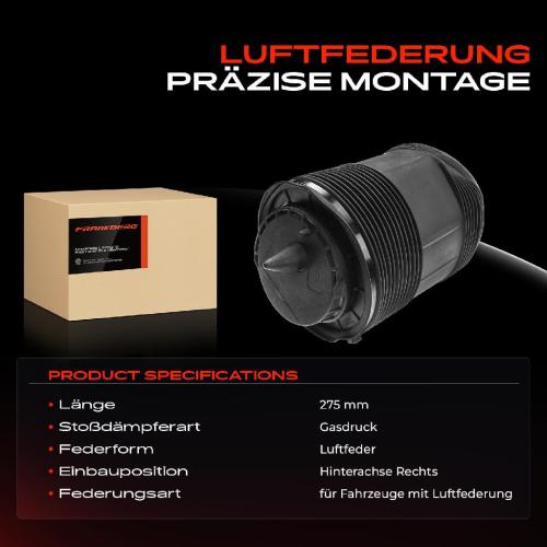 1x Luftfeder Fahrwerk Hinterachse Rechts für Audi Q7 4MB 4MG Bentley 4V1 Bild 1x Luftfeder Fahrwerk Hinterachse Rechts für Audi Q7 4MB 4MG Bentley 4V1